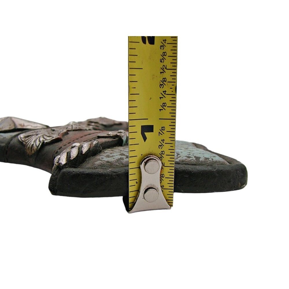 Rustic Western Boho Cross Decor Triple Silver Star Turquoise Faux Leather 13" - Picture 12 of 12